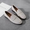 British Style Women's Black Leather Shoes All-Match Flats Size 41-43.