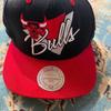 Used Mitchell & Ness Bulls Embroidered Logo Cap Adjustable