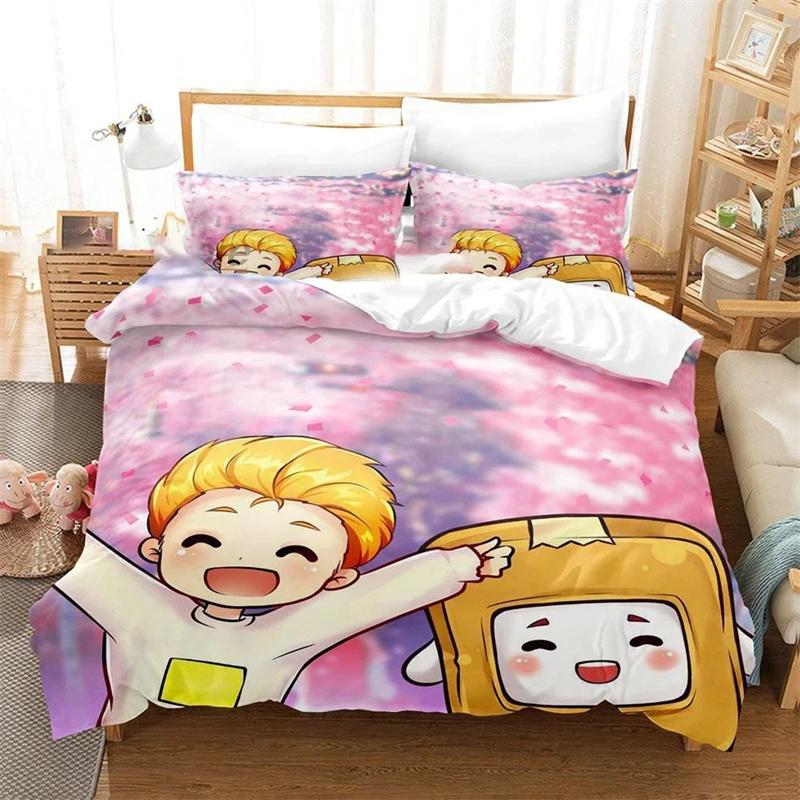 3D Cartoon Foxy Boxy Lanky-box Bettwäsche-Set Bettbezug Schlafzimmer Deckenbezüge Einzelbett Twin King-Size Steppdeckenbezug Zuhause 2/3-teiliges Werkzeug