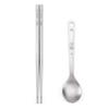 KEITH Pure Titanium Chopsticks and Spoon Set Camping Cutlery Dinnerware Outdoor Includes Storage Case and Bag - Ultralight, Sturdy, Durable, Set, Set,