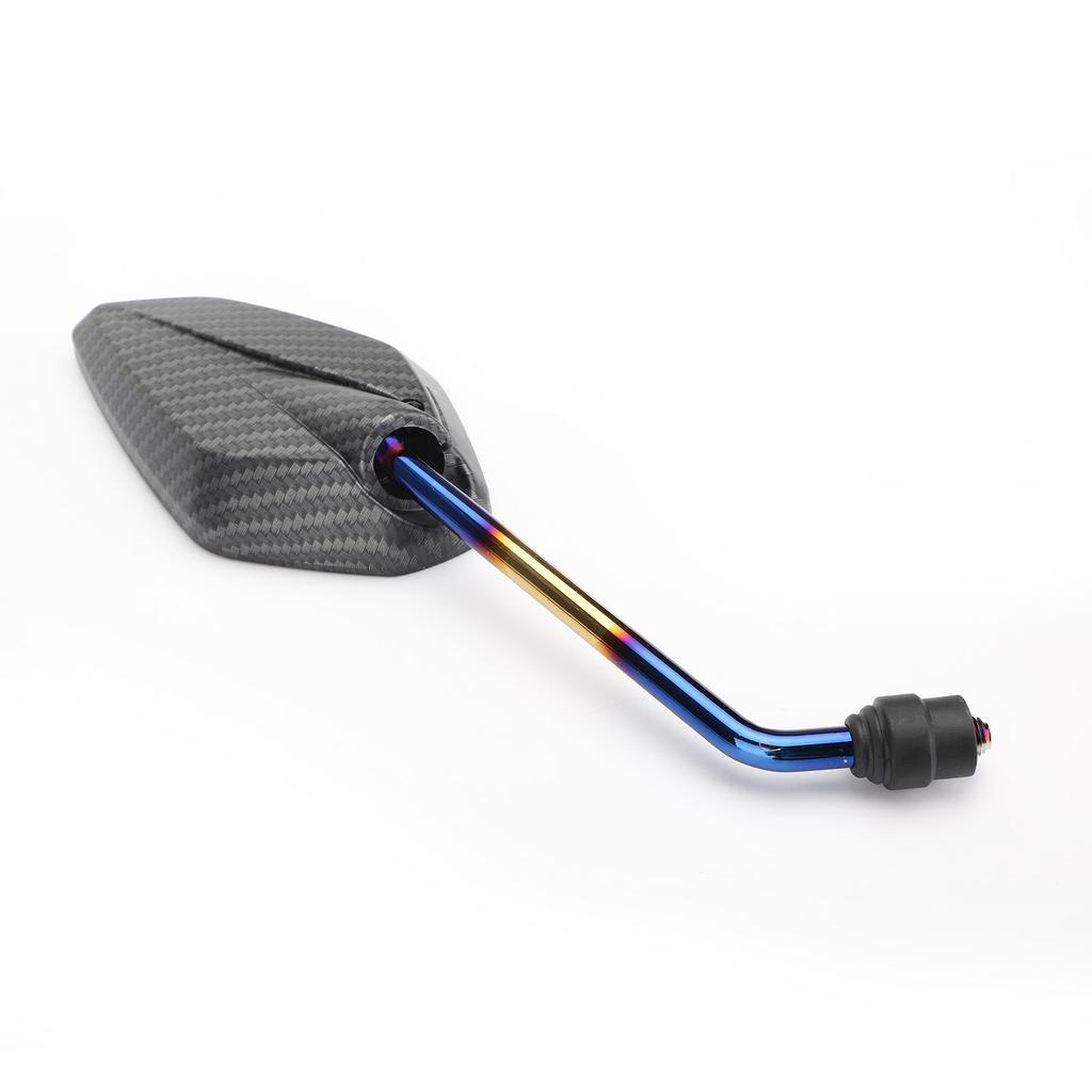CARBON 10MM THREAD MOTORBIKE MIRRORS UNIVERSAL MOTORCYCLE BIKE SCOOTER PAIR CW 5.70" X 3.14"