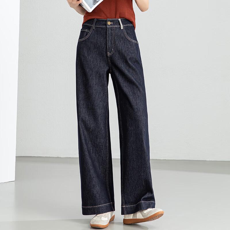 Fanzhen Women's High-Waist Wide-Leg Cropped Denim Jeans