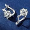 New Moissanite 925 Silver Earrings Big gemstone Fashion for Women Wedding Jewelry Classic Female Accessories Gifts