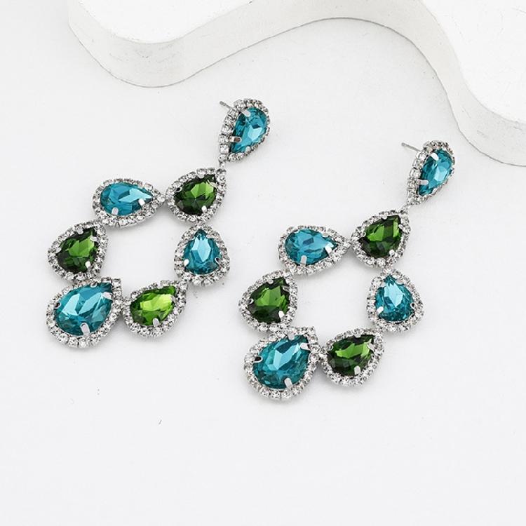 Lightweight Teardrop Crystal Drop Earrings Comfort Wear Triple Dangle Jewelry Teardrop Ear Accessories For Parties