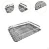 Oven Basket and Tray Easy Clean Oil Frying Baking Dish for Meat Seafood S Black