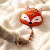Cat Feather Teaser Toy Plush Animal Head Design with Beads and Feathers Attached Interactive Pet Toy for Cats