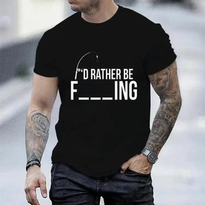 Ich wäre lieber beim Angeln Lustiges Angler Design T-Shirt für Männer Lustiges T-Shirt Herren Oberteile Harajuku T-Shirts Hemd für Männer T-Shirt Kleidung