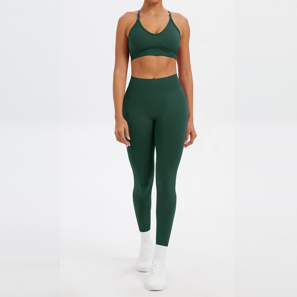 Nahtloses Yoga-Set Für Damen Mit Schnelltrocknendem Stoff Für Laufen Und Fitness