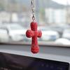 Clay Crystal Corss Decoration Car Elegant Rearview Mirror Decor Car Pendant Creative Interior Mirror Decoration Gift