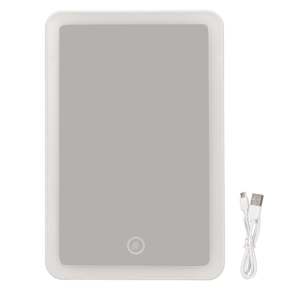 LED Makeup Mirror Stepless Dimming 180 Degrees Rotation Touch Switch USB Rechargeable Lighted