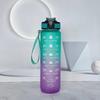 1L Sports Water Bottle With Straw Time Marker Gradient Color Motivational Bottle Leakproof Outdoor Student Drinking Water Cup