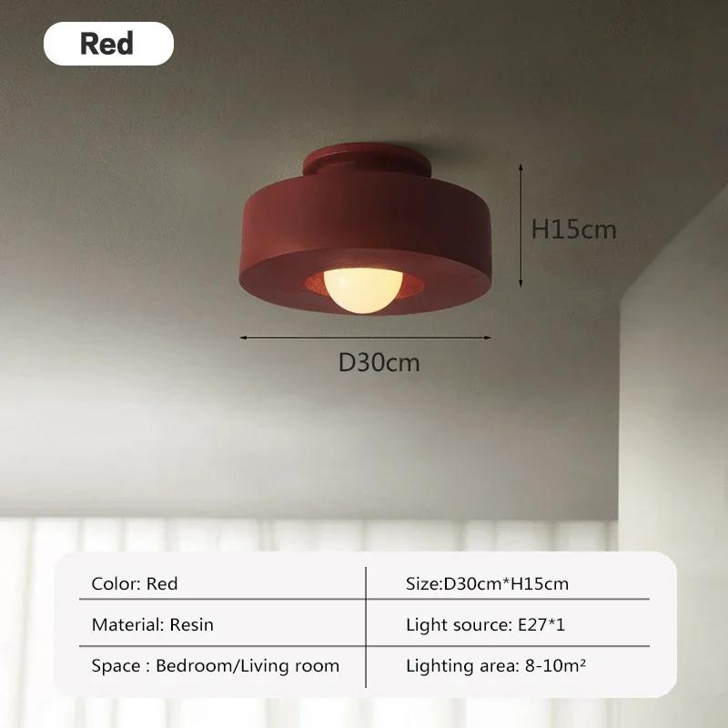 

Nordic LED смоляной потолочный светильник декоративный светильник для гостиной прихожей спальни гардероба кабинета столовой внутреннего освещения Warm white красный