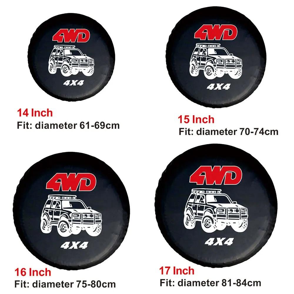 14" 15" 16" 17" Inch 4WD 4x4 PVC Leather Spare Wheel Tire Cover Case Bag Pouch Protector Car Tyres 14 Inch For Jeep Hummer