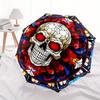 Stained Skull Window Art DecorUmbrella, Portable 3-Fold Compact Umbrella,Christmas Gift ES656