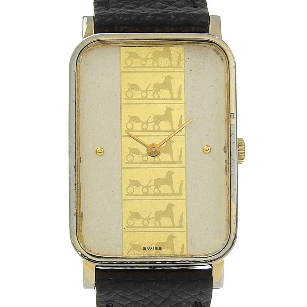 

HERMES antique Watches goldDial Plated Gold/Embossed Leather Quartz Analog display Women Used