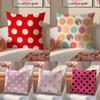 Simple Art Large Polka Dot Pattern Cushion Cover Pillowcase Short Plush Invisible Zipper Room Sofa Cushion Cover