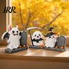 Store Holiday Display Decor 3Pcs Halloween Decoration, Resin Micro Landscape Miniature Figurines, Cute Ghost Spooky Home Pumpkin Fairy Garden Ornament