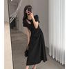 Hollow Design Summer Dress: French-Inspired Elegant Slimming Waist Hepburn Style Long Dress for Women