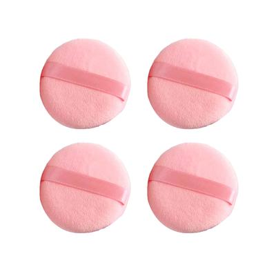 4pc Round Makeup Powder Puff Soft Velvet Face Powder Applicator Cosmetic Tool 60x10mm Set for Smooth Even Coverage