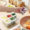 Kitchen Onion Ginger Garlic Storage Preservation Box Multi Grid Food Grade Fruit Vegetable Drain Box Refrigerator Storage Tank