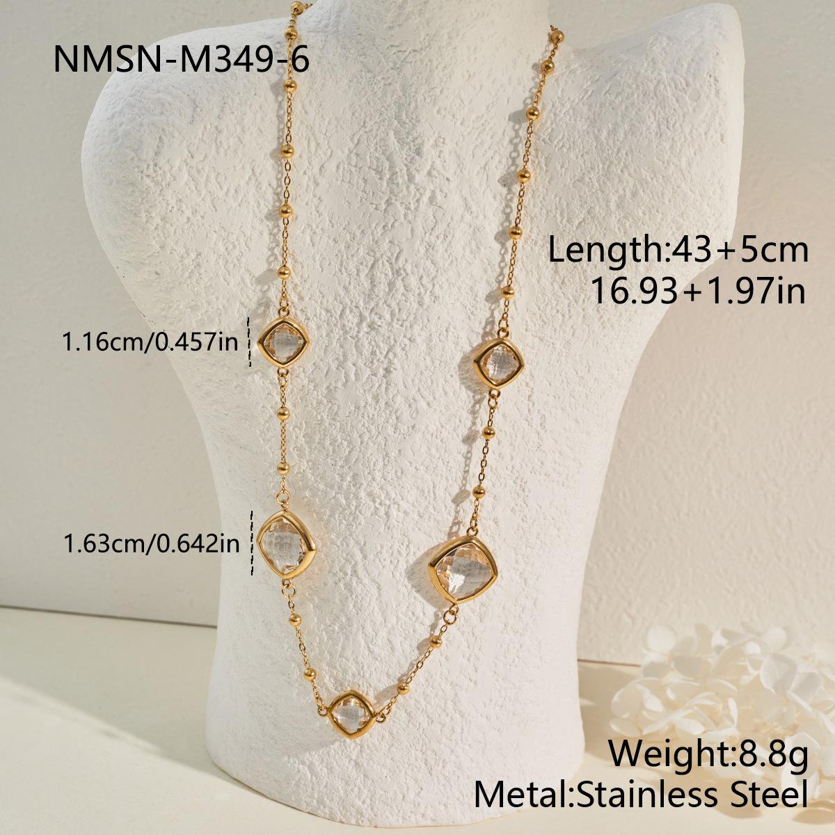 GEMCHIC Women s Stainless Steel Pink Crystal White Crystal Collarbone Chain Necklace, Fashion Daily Commute Design