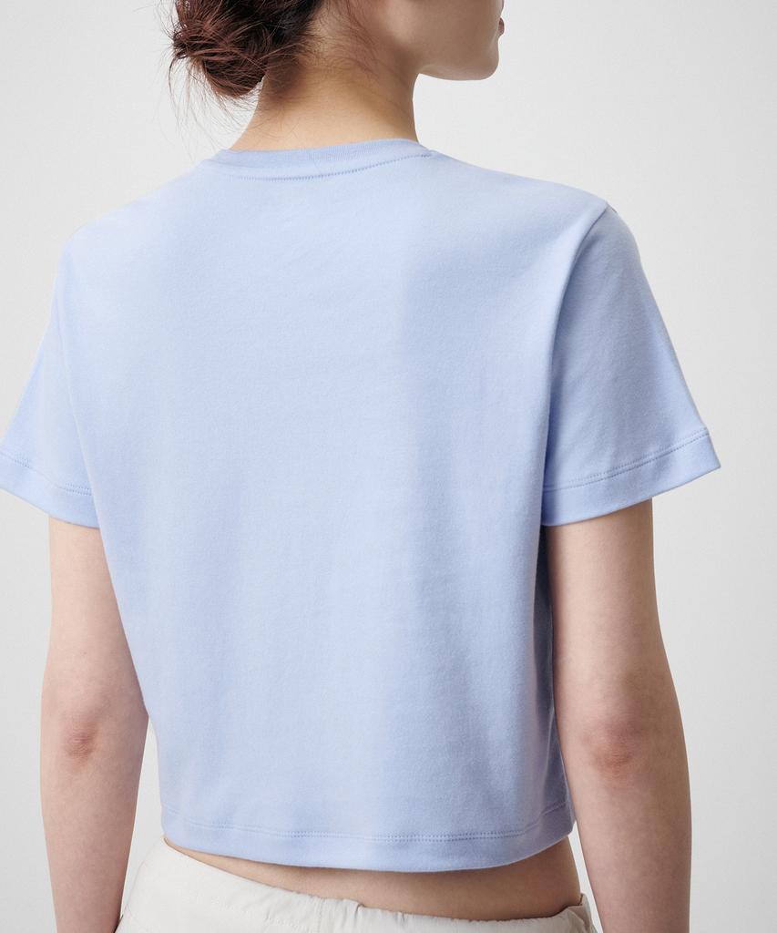 MUSINSA STANDARD WOMAN Women'S Crew Neck Crop T-Shirt [Serenity Blue]