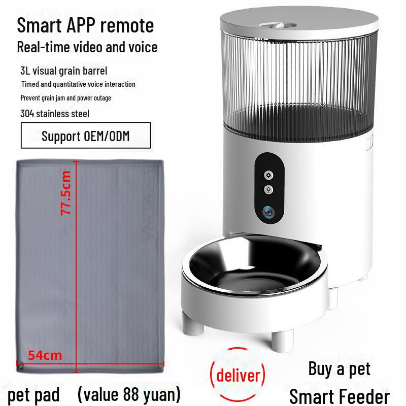 Smart Pet Feeder: Automatic Timer, Portion Control, Remote Viewing, and Interactive Feeding for Cats and Dogs