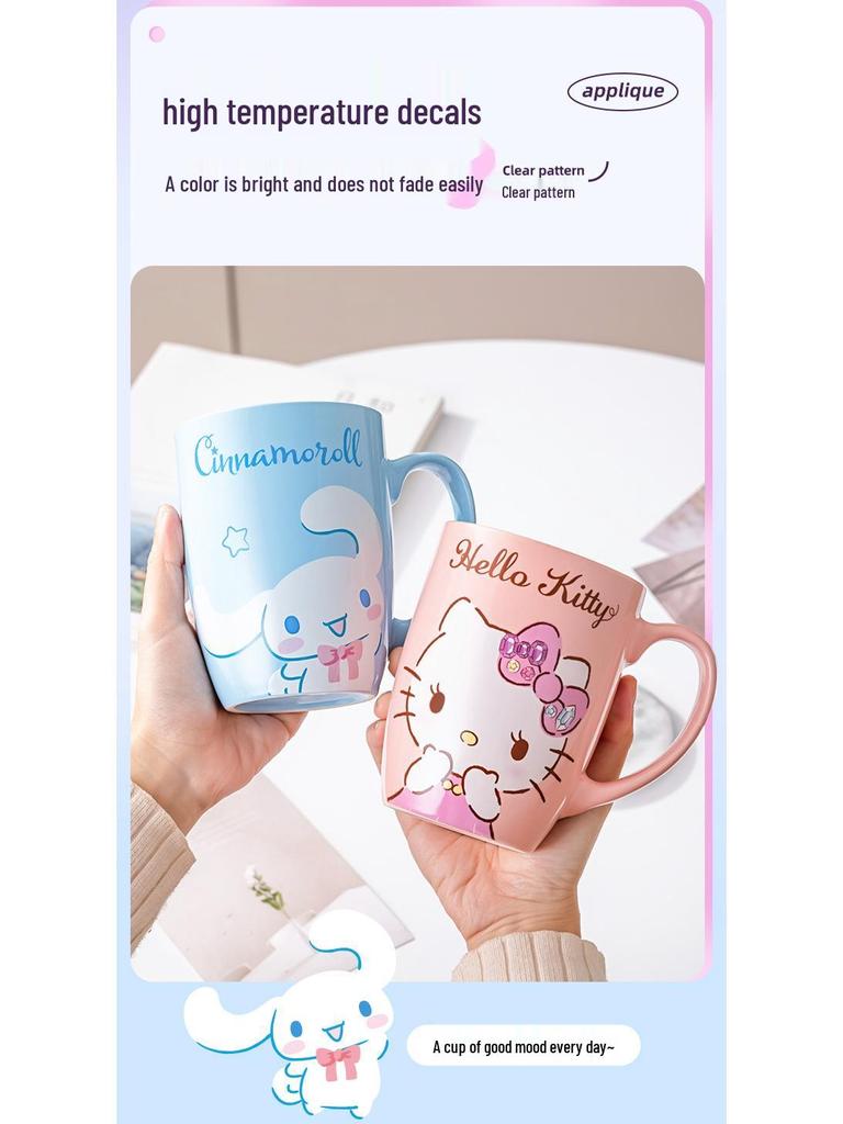 Sanrio Ceramic Mug with Handle - Cute Coffee and Milk Cup for Couples
