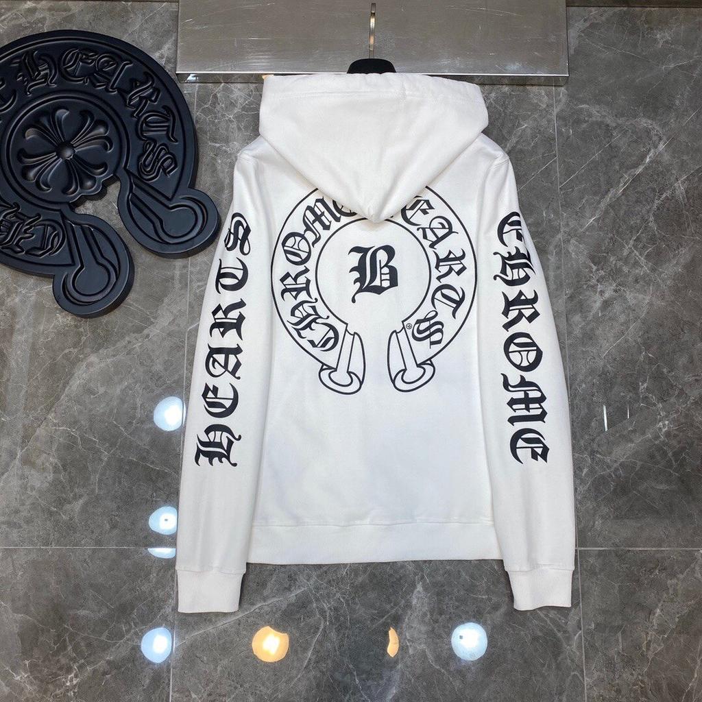 8081 CHROME HEARTS 2025 Nová jarná a jesenná nadrozmerná tenká mikina s kapucňou s logom v klasickom štýle pre páry
