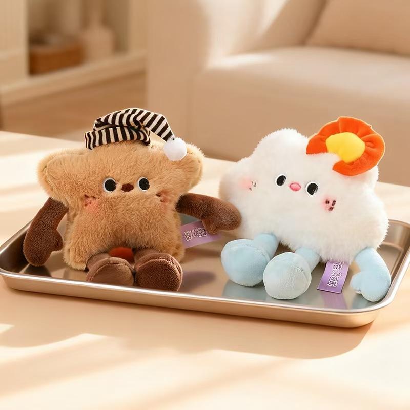 Cute Plush Fridge Magnets Food & Weather Themed Soft Toys (Onigiri,Donut,Sun,Moon,Star),Stuffed Animal Decor,Adorable Plush Gift