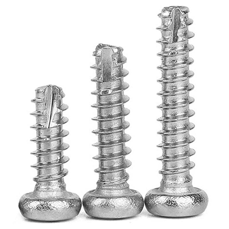 Nickel-Plated Phillips Pan Head Self-Tapping Screw with Cutting Tail - M2/M3/M4