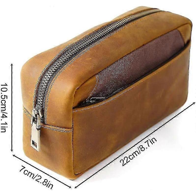 Leather Pencil Pouch Case,zippered Pen Pencil Holder Can Hold 80 Pens For School Office - CHUNC