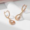 Kinel Square Cutout Long Dangle Earrings For Women Rose Gold Color Luxury Party Fine Jewelry Trendy Drop Earrings