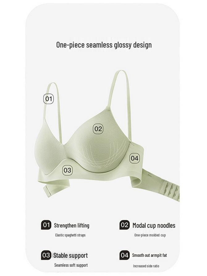 Palm You Bezszwowy Biustonosz Push-Up na Cienkich Ramiączkach dla Małych Biustów - Bezfiszbinowy, Niewidoczny Krój