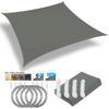 Waterproof Sun Shelter Garden Sun Shade Sail Patio Sunscreen Canopy Anti-UV Square Awning Camping Hiking Tarp with Hardware Kit