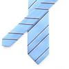 [Michiko London] Brand Necktie, Made in Japan, Silk, Jacquard Weave, Striped Pattern (Pattern B: Saxophone Blue)