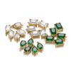 5pcs Stainless Steel Drop Shape Green Zircon Charms Pendants for DIY Jewelry Findings Necklace Beacelet Earrings Making Supplies