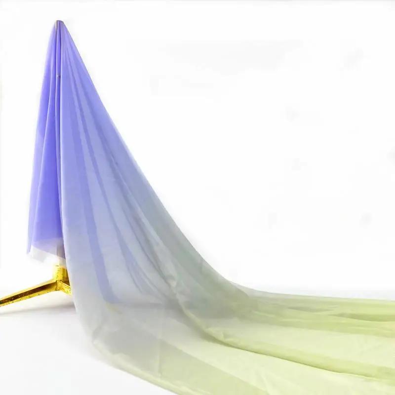 30D Szyfon Tencel Kolor Gradientowy Cienka Tkanina Ubrania Sceniczne Sukienki Koszule DIY Dekoracja Domu 100x150cm