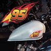 Flame 95 Racing Style Waterproof Motorcycle Stickers PVC Vinyl Decals for DIY Motorbike Scooter Body Fuel Tank Decoration