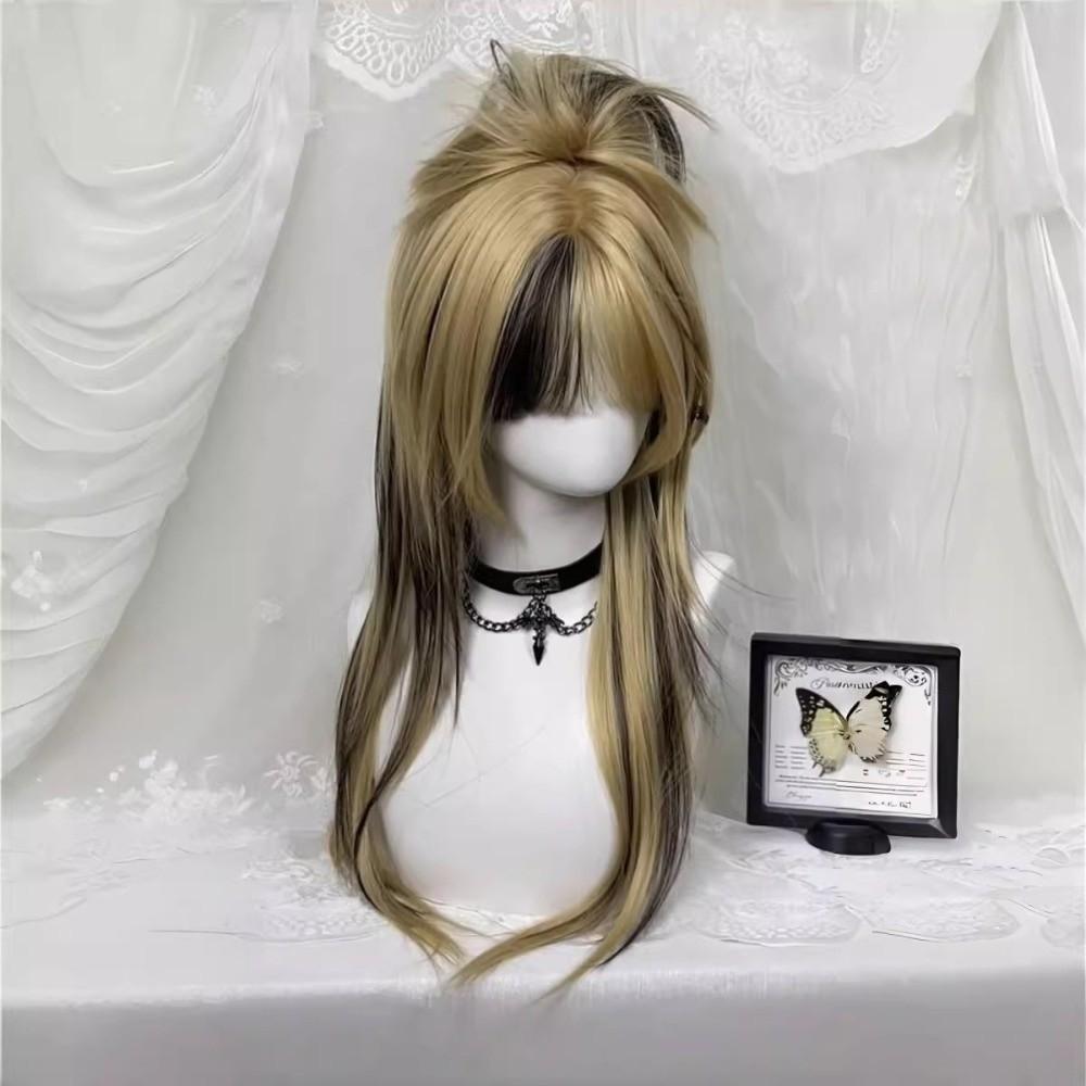 Harajuku Long Straight Hair with Bangs Synthetic Cosplay Lolita Wigs  Halloween
