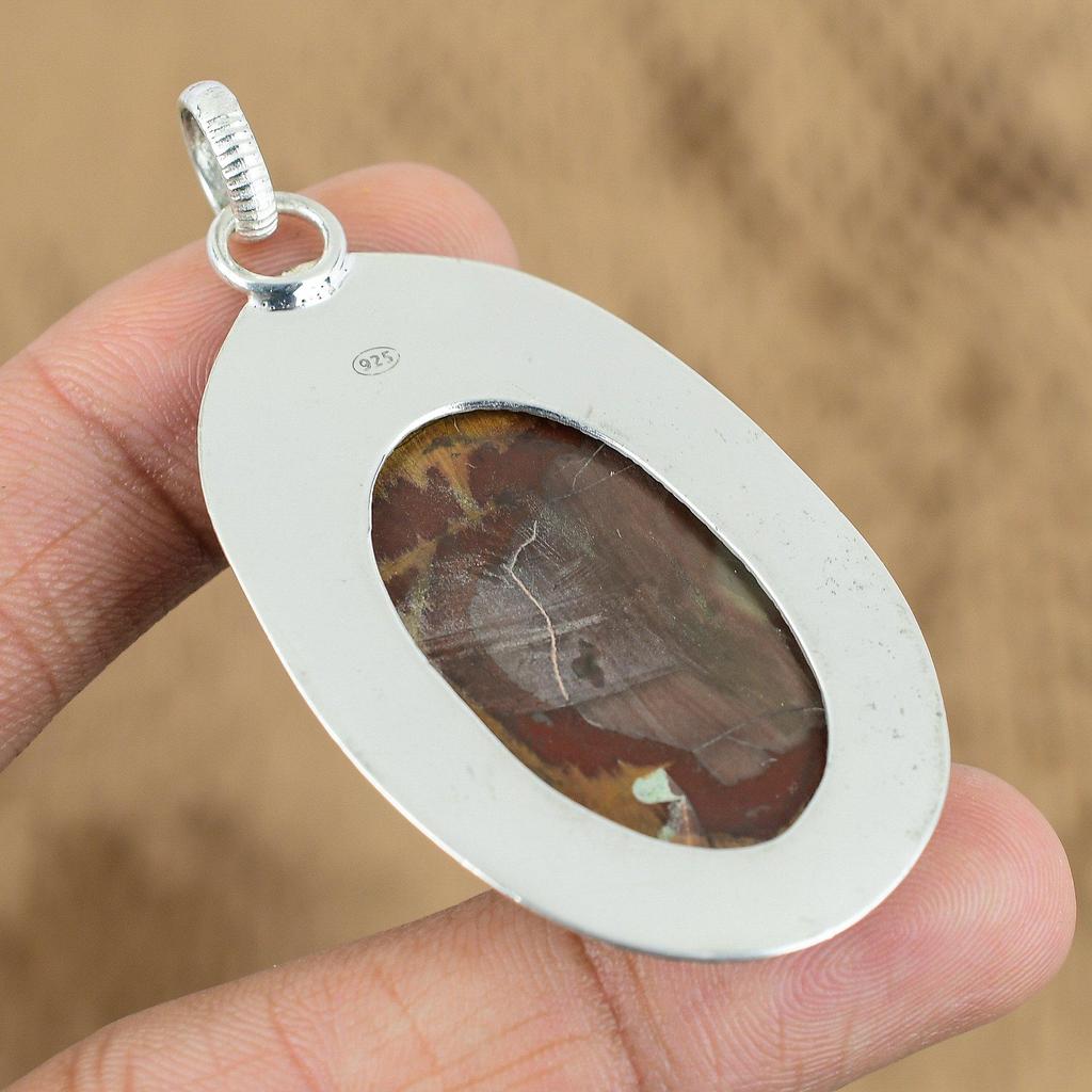 Noreena Jasper Gemstone Flower Anniversary Pendant Jewelry 925 Sterling Silver