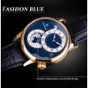 Forsining Men' S Mechanical Watch Fashion Double Dial Automatic Winding Men Wristwatches Sport Genuine Leather Clock For Man