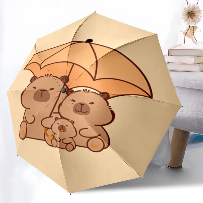 Space Bear Dreams Folding umbrella 8 paraphenoid bones Portable Sun umbrella Umbrella Three folds