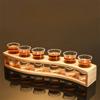 Shot Glasses 6pcs Shot Glass Set 1oz/30ml Shot Glass Holder Heavy Base for Whisky Tequila 6 Shot Glass Serving Tray (6pcs)