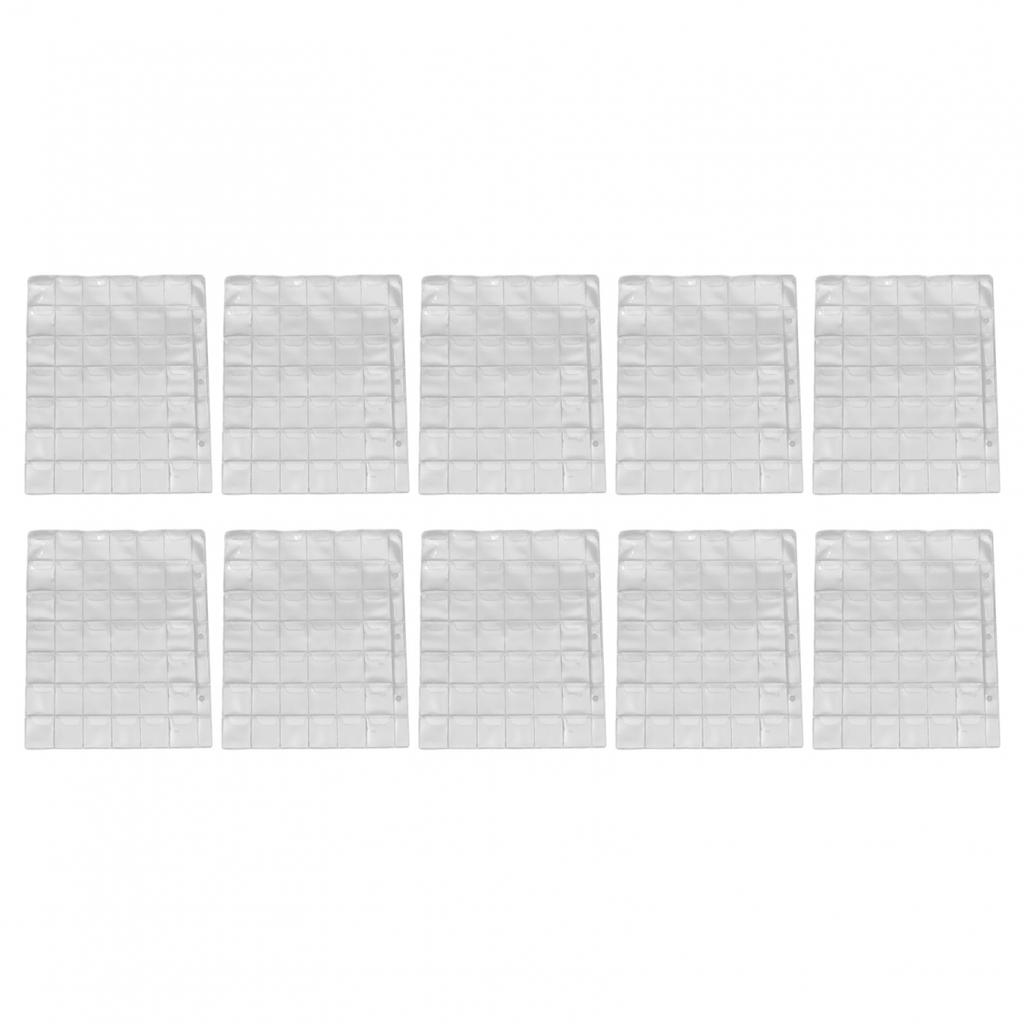 10Pcs Coin Pages 42 Pockets Plastic Protectors 7 cm Collectors Supplies