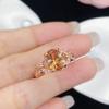 Cool Style Fashionable Champagne Gemstone Women's Fashionable Hand Accessories Light Luxury Ring