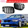 For BMW E81 E87 E82 E88 128i 130i 135i 2008-2013 Front Bumper Kidney Grille Double Line Racing Grill Glossy Black Grill Hood