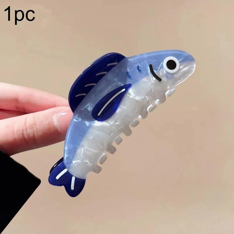 

1pc Creative Ocean Sardine Hair Clip Cute Shark Texture Ponytail Holder Female Hair Ornament Clip Hair Accessories for Women