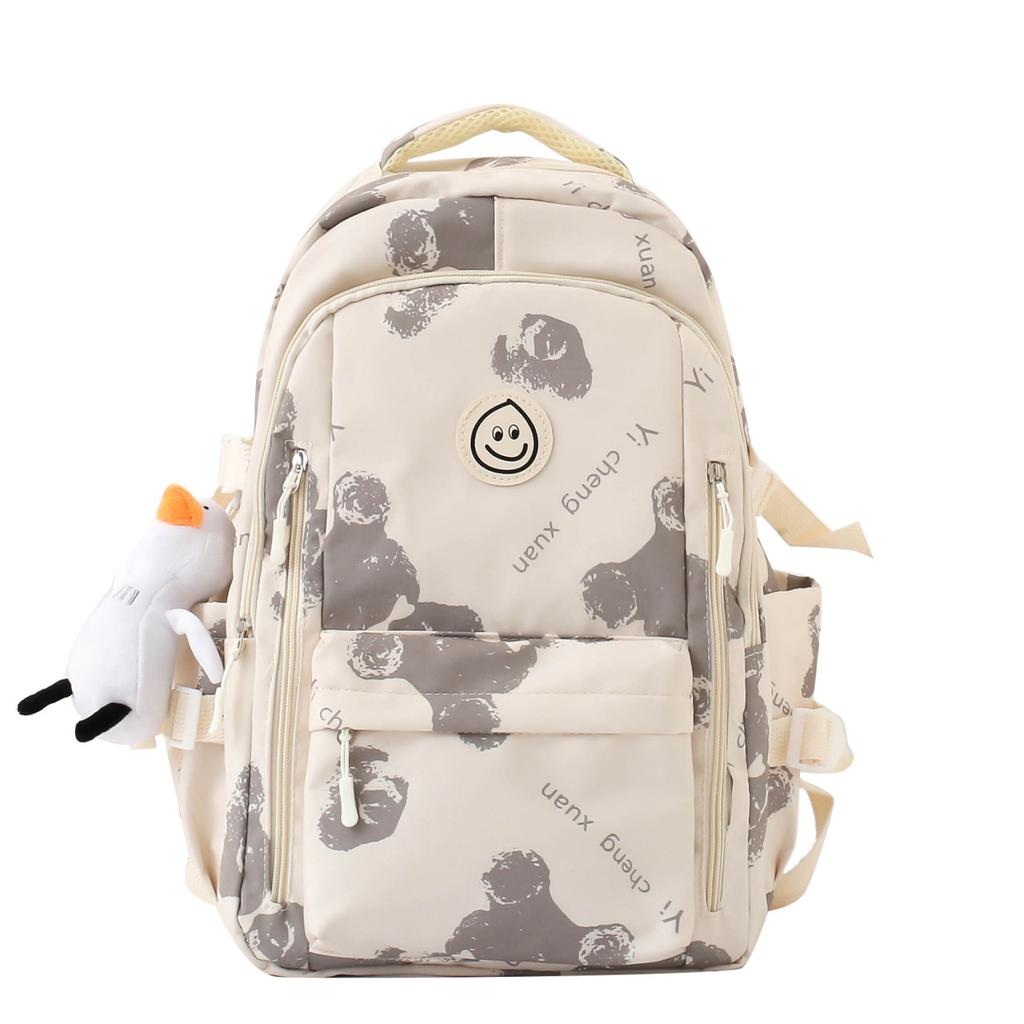 Schoolbag School Bag Girls Junior High School Students Japanese Printed Bear ins Backpack Large Capacity College Students Commuter Backpack Casual