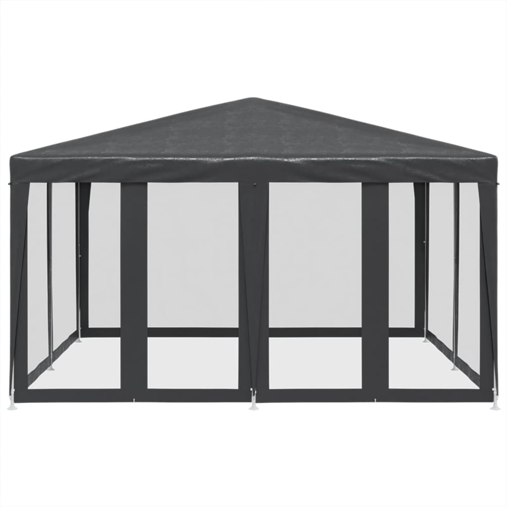 Vidaxl Party Tent With 8 Mesh Walls, Anthracite, 4X4 M, Hdpe